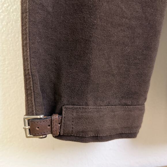 Gunex Pants Womens Size 6 Brown Tapered Leg Trouser Ankle Buckles Made in Italy - Picture 5 of 11